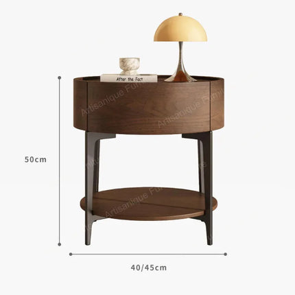 Artisanique Multifunctional Industrial Nightstand with Storage Drawer