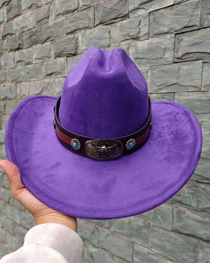 Classic Waterproof Cowboy Hat with Unique Cowhead Detail - Trendy Straw Sun Protection Accessory