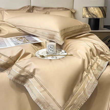 LZA Home 1000TC Egyptian Cotton Luxury Bedding Set with Gold Embroider