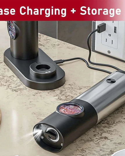 USB Rechargeable Electric Salt and Pepper Mill with Customizable Grind Options - Must-Have Kitchen Gadget