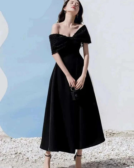 High Waist Pleated Evening Dress with Bowknot and Chic Patchwork Details for Women