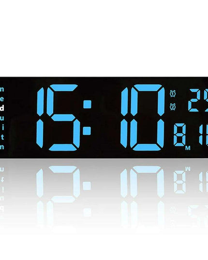 Oversized LED Digital Clock with Temperature, Calendar, and Dual Alarm Features for Modern Home and Office
