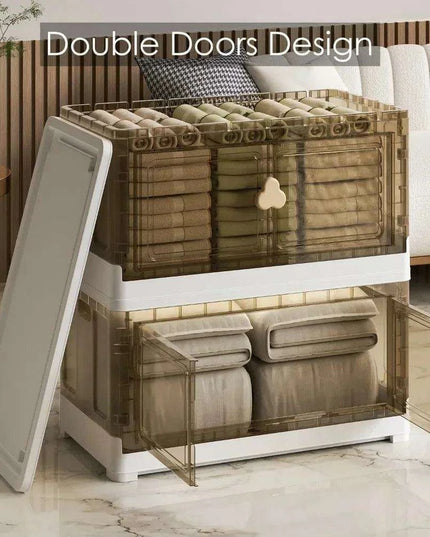 Clear Dual Access Stackable Storage Bins for Versatile Home Organization