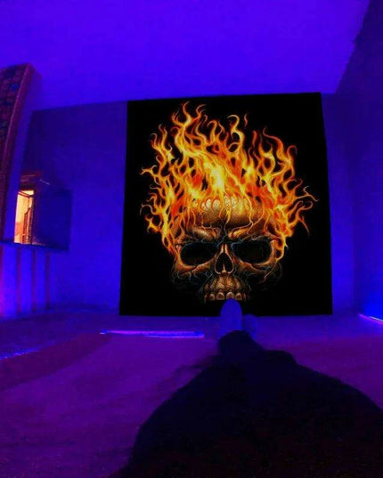 Celestial Dreamscape Astronaut Glow-in-the-Dark UV Tapestry - Captivating Home Decor Piece