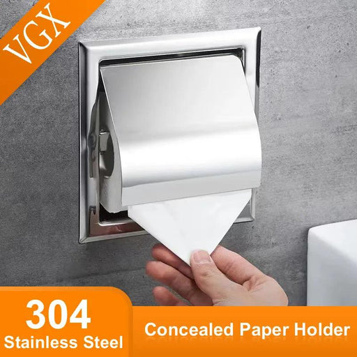 Elegant Matte Black Stainless Steel Wall Mount Toilet Paper Holder