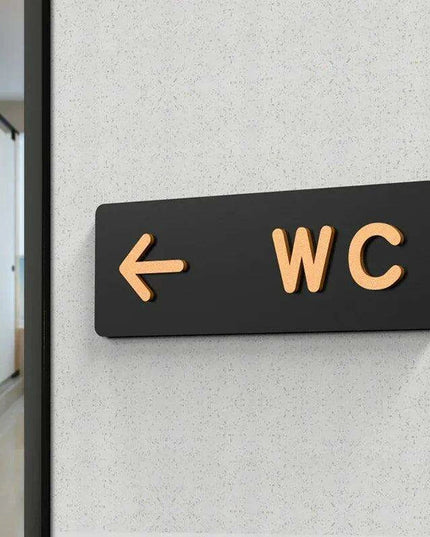 Sleek Acrylic Restroom Signs: Modern Directional Set for Men's and Women's Bathrooms