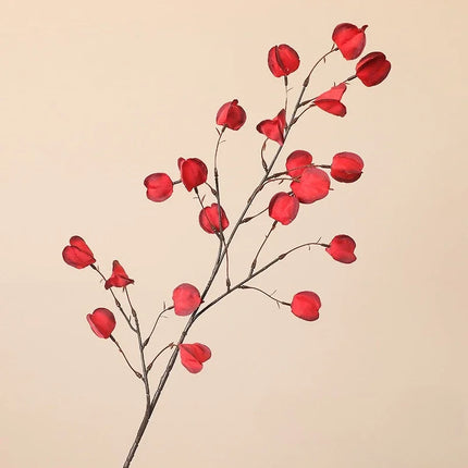 White Roses 3pcs 100cm Silk Fruit Branches - Autumn Restaurant Decor