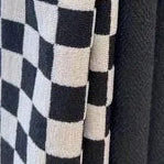 Customized French Retro Checkerboard Jacquard Curtain For Living Room Bay Window