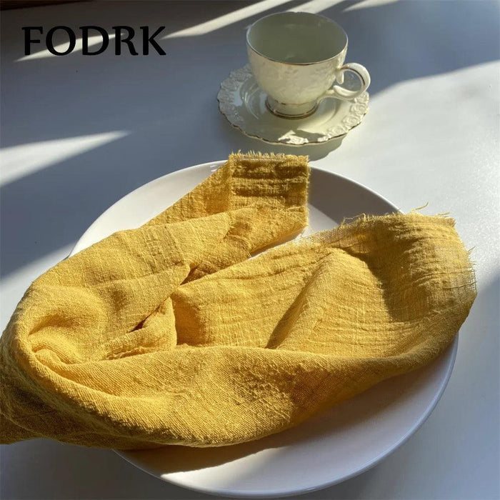 Sophisticated 10-Piece Linen-Cotton Blend Napkin Set