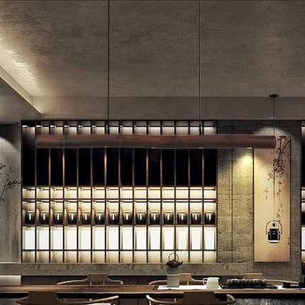 Xiaowei LED Chandelier - Creative Bamboo Design for Bar & Tea Rooms