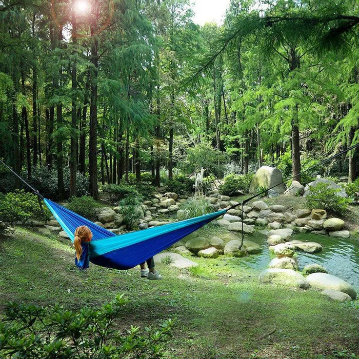 Hammock with Tree Straps | Parachute Nylon | Carabiners | Camping