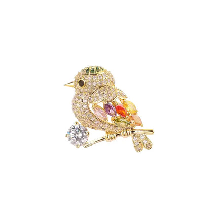 Trendy Zone Lovely Birds Butterfly Cat Brooch with Pearl & Rhinestones