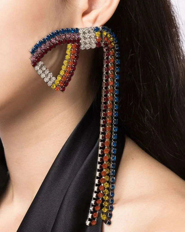 Colorful Crystal Tassel Dangle Earrings for Bold Fashion Statements