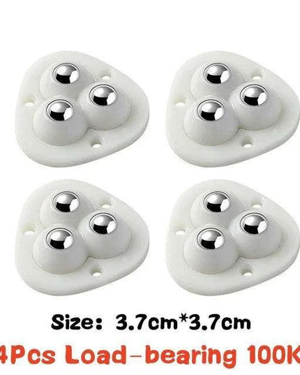 4-Pack Premium Heavy Duty Stainless Steel Furniture Casters with 360° Mobility and Easy Peel-and-Stick Installation (Load Capacity: 20/200Kg)