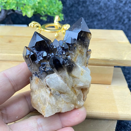 Natural Mineral Black Crystal Ore Specimens Spiritual Healing Home D