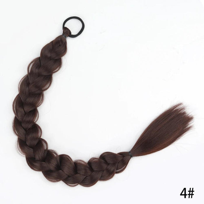 Chic Transformation: 24-Inch Long Twist Braid Ponytail Extensions for Effortless Elegance