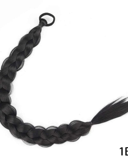 Chic Transformation: 24-Inch Long Twist Braid Ponytail Extensions for Effortless Elegance