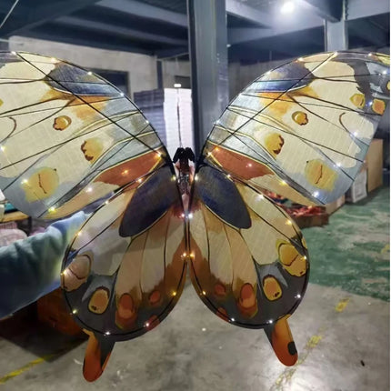 Rc Light Up Flapping Bionic Butterfly Led Flying Insect Model Stage Pr