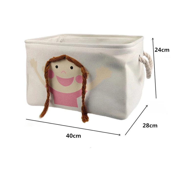 Stylish Foldable Canvas Storage Basket for Kids and Baby