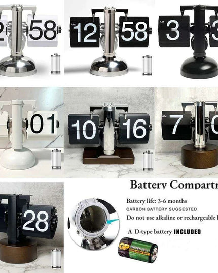 High-Tech Automatic Flipping Clock for Stylish Home Decor - Includes Battery Gift