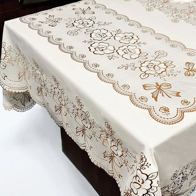 Waterproof Lace Tablecloth – European Style PVC