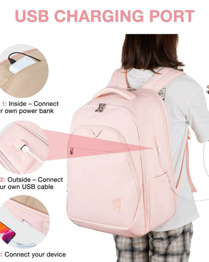 Sleek USB Charging Waterproof Backpack for Women - Perfect for Travel and Daily Use