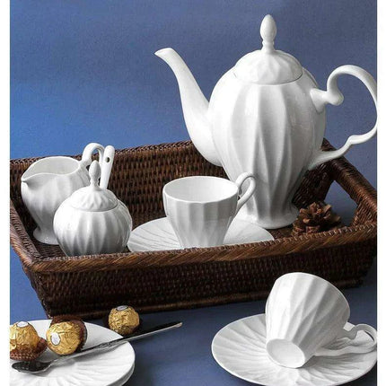 Elegant Royal 21-Piece Bone China Tea and Coffee Set with Intricate Design
