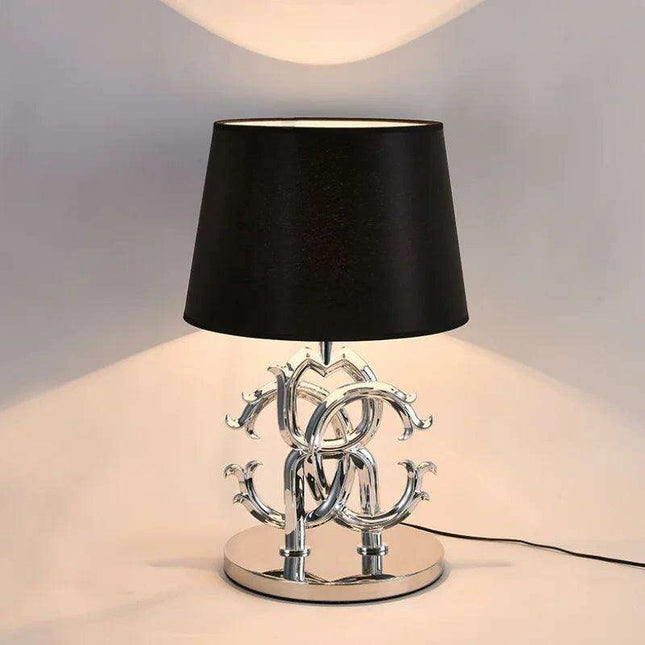 Luxurious LED Table Lamp with Artistic Gold and Silver Accents for Home and Office Décor