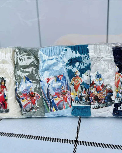 6-Pack Kids Cotton Underwear with Favorite Cartoon Characters - Spiderman, Mickey Mouse, Elsa, and Cars Designs