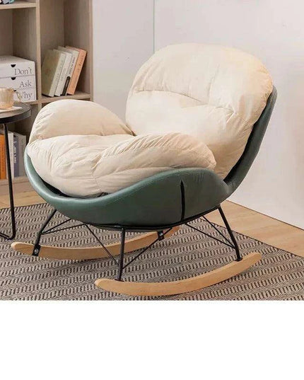 Plush Velvet Nordic Rocking Chair - Elegant Lounge Seating for Ultimate Relaxation