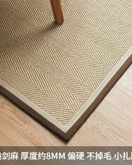 Vintage Chinese-Inspired 100% Sisal Tatami Floor Mat - Elegant 200x300cm Rug for Living Room, Bedroom, and Tea Table