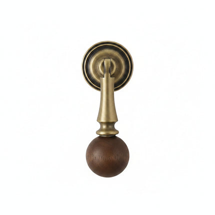 Classic Elegant Brass and Wooden Cabinet Wardrobe Door Handle Ancient