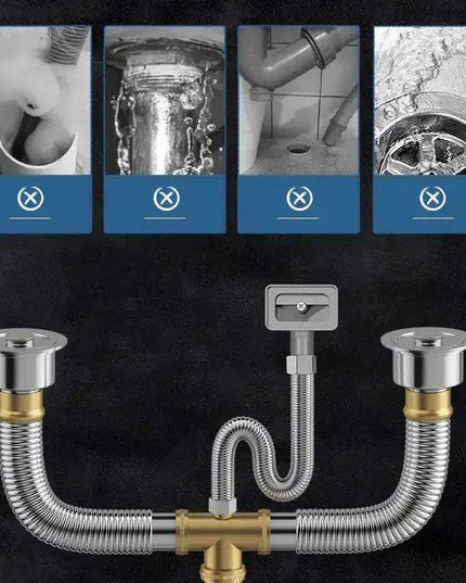 Advanced Stainless Steel Sink Drainage System with Anti-Odor Features and Flexible Installation Options