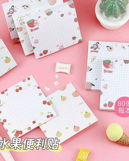 Playful Pets and Fruits Sticky Notes Set: Fun Organization for All