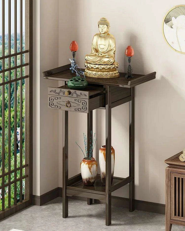 Classic Bamboo Entryway Table with Storage Drawer - Timeless Home Accent Furniture