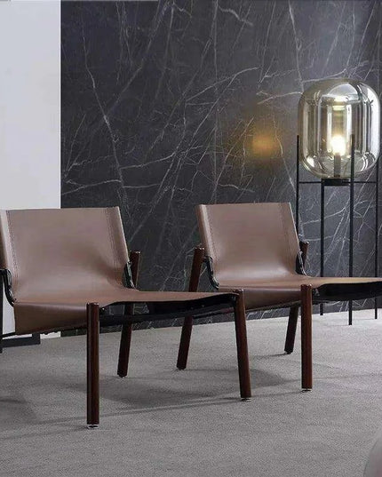Designer Light Luxury Saddle Leather Lounge Chair