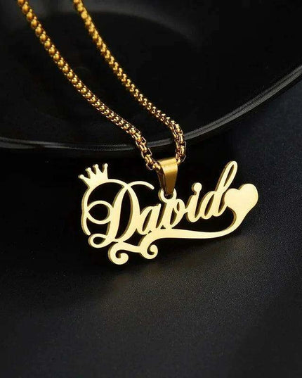 Personalized Unisex Stainless Steel Name Necklace with Chunky Chain