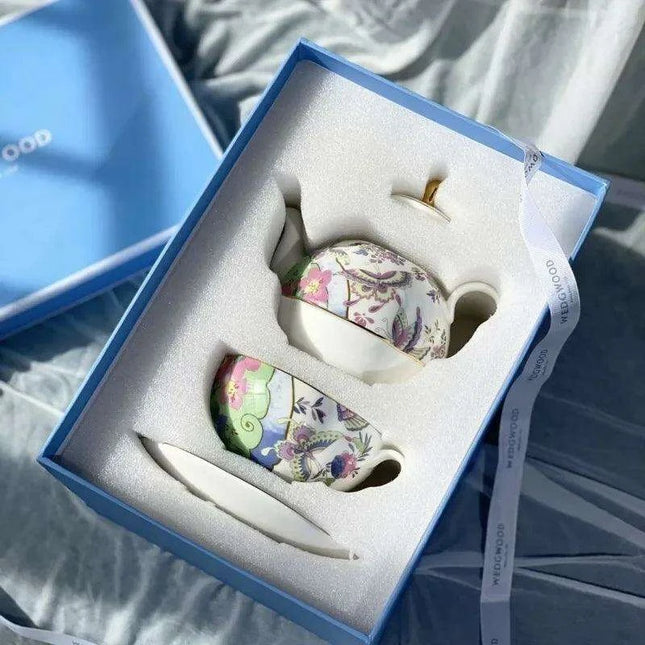 Elegant Butterfly Porcelain Tea and Coffee Set - Perfect for Sophisticated Afternoon Gatherings