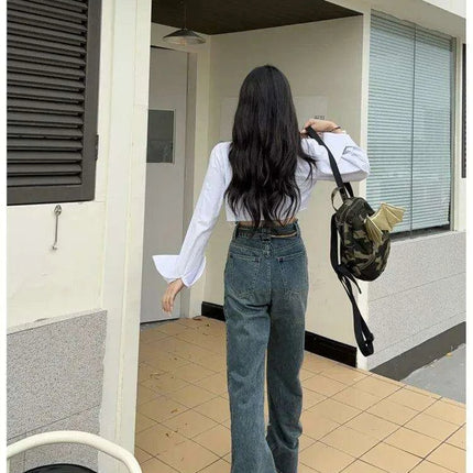 Trendy High Waist Split Trousers with Fringe Patchwork for Women