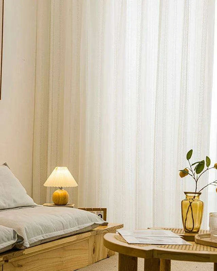 Modern Simple Pure White Hollowout Lace Curtains (1 panel)