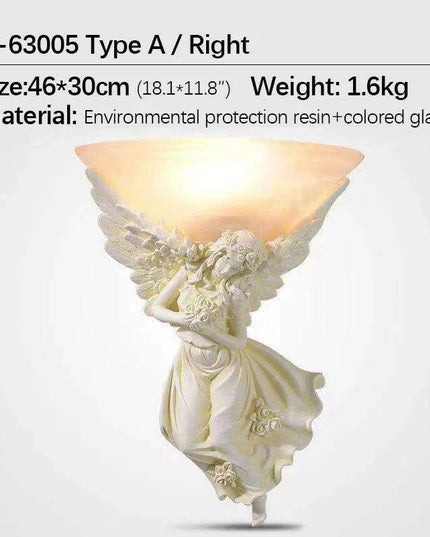 Elegant Nordic Angel LED Wall Lamp - Vintage Resin Sconce for Home Elegance