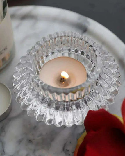 Elegant Double-Faced Glass Candle Holder for Home and Event Decor
