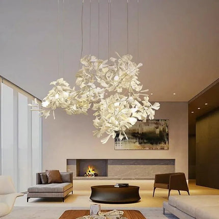 Ginkgo Leaf Combination Chandelier - Loft & Staircase