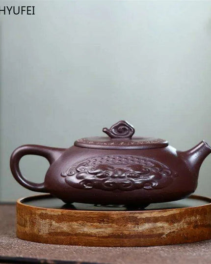Artisan Jade Gold Sand Authentic Gourd Teapot - Exquisite 290ml Masterpiece