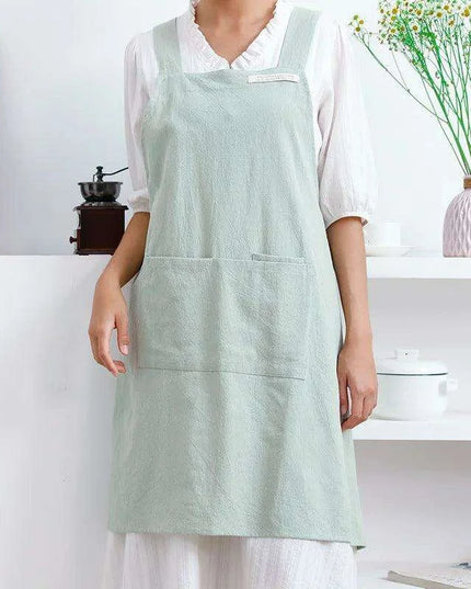 Stylish Denim and Linen Blend Apron for Women - Perfect for Cooking and Crafting