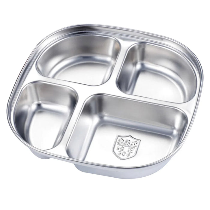 Elegant Stainless Steel Sectioned Plate for Gourmet Enthusiasts