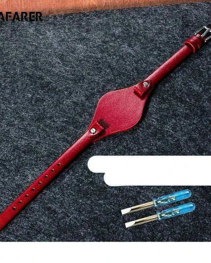 Elegant Cowhide Leather Watch Straps with Rose Steel Buckle - A Luxurious Women's Accessory