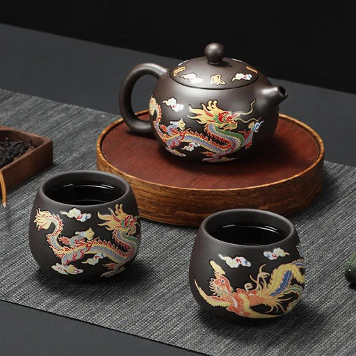 Elegant Color-Changing Purple Clay Teapot with Comfortable Ergonomic Handle