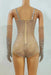 Elegance Unleashed - Mesmerizing Rhinestone-Adorned Mesh Bodysuit for Women's Nightclub Glam
