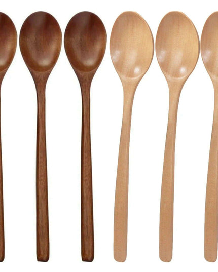 6-Piece Sustainable Bamboo Kitchen Utensil Set with Tree Paint Finish